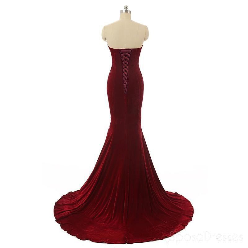 Simple Sweetheart Maroon Mermaid Fashion Evening Prom Dresses, Popular Cheap Party Prom Dresses, Custom Long Prom Dresses, Cheap Formal Prom Dresses, 17158
