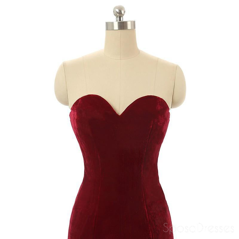 Simple Sweetheart Maroon Mermaid Fashion Evening Prom Dresses, Popular Cheap Party Prom Dresses, Custom Long Prom Dresses, Cheap Formal Prom Dresses, 17158