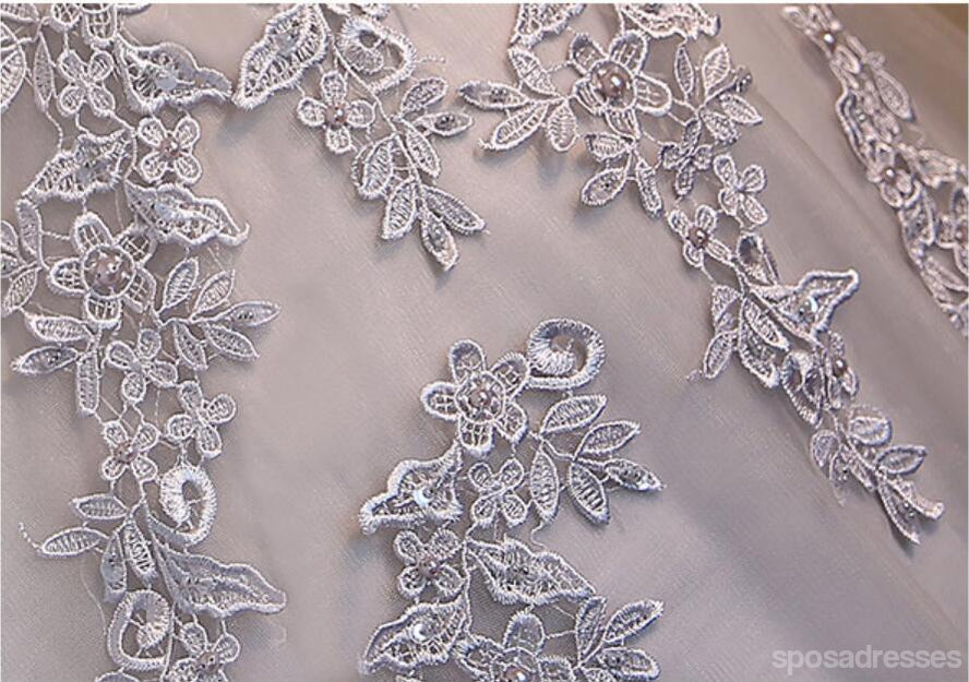 V Ausschnitt Zwei Träger Graue Spitze Perlen Homecoming Prom Kleider, Erschwingliche Kurze Party Prom Kleider, Perfekte Homecoming Kleider, CM288