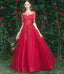 Vestidos de dama de honra baratos incompatíveis curtos com tule de renda vermelho brilhante, WG537