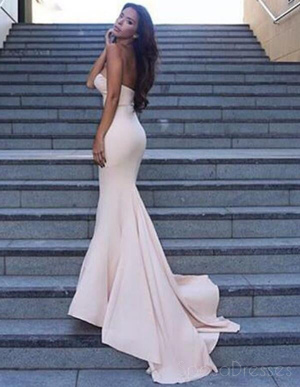 Απλή Γοργόνα Φως Ροζ Φορέματα Prom Βραδιού, 2017 Καιρό το Κόμμα Prom Φόρεμα Συνήθειας Μακριά Φορέματα Prom, Φτηνές Επίσημα Φορέματα Prom, 17086