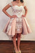 Manches cap Sweetheart Dusty Pink Cheap Homecoming Robes en ligne, Robes de bal court bon marché, CM753
