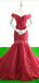 Off Shoulder Red Mermaid Vestidos de fiesta de noche, vestidos de fiesta de la noche, 12266
