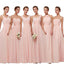 Copos de nieve, pisos rosados, longitud no compatible con un simple vestido barato de dama de honor en línea, wg520