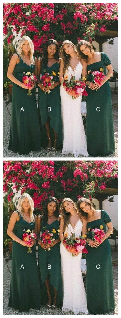 Δεν ταιριάζουν Σμαραγδένιο Πράσινο Φθηνά Μακρύ Φτηνά Φορέματα Παράνυμφων σε απευθείας Σύνδεση, WG624