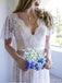 Πλέιν Λέις Καπ Σλίβες V-λαιμό Φθηνά Γαμήλια Φορέματα Online, Φθηνά Νυφικά Φορέματα, WD476