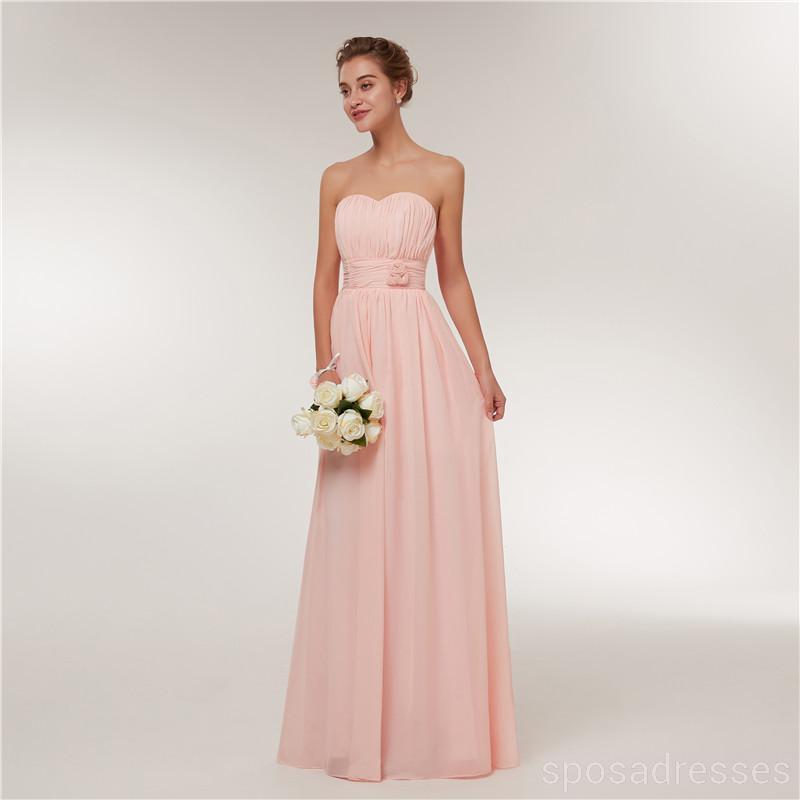Copos de nieve, pisos rosados, longitud no compatible con un simple vestido barato de dama de honor en línea, wg520