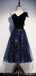 Une épaule noir Sequin Unique bleu marine pas cher robes de bal en ligne, pas cher robes de bal courtes, CM767