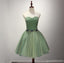 Απλό Πράσινο με Χάντρες Στράπλες Homecoming Prom Φορέματα, Οικονομικά Σύντομο Κόμμα Κορσέ Πίσω Φορέματα Prom, Τέλεια Homecoming Φορέματα, CM225