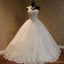 Vestidos de novia de lujo con cuentas de diamantes de imitación de encaje blanco, vestido de novia de tul, WD0025