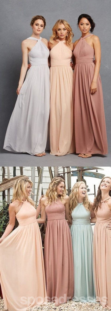 Gasa simple Hlater longitud del Suelo costumbre libre barata hace vestidos de la dama de honor de la maxifalda de alta calidad, WG28