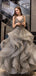 V Neck Grey Heavily Beaded Ruffle Ball Robe de soirée Robes de soirée, Robes de bal soirée, 12208
