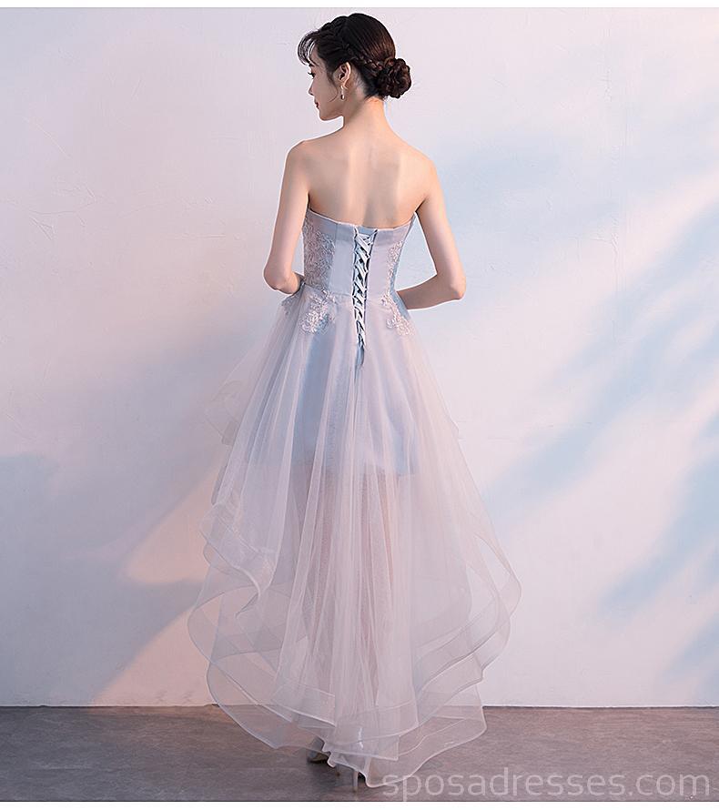 Υψηλό χαμηλό γκρι στράπλες φτηνά φορέματα homecoming σε απευθείας σύνδεση, φτηνά κοντά φορέματα prom, CM755