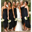 Vestidos de dama de honor baratos negros cortos simples en línea, WG627