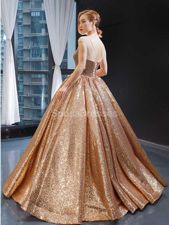 Las Mangas de la tapa de Oro Rosa de Lentejuelas de Noche, vestidos de fiesta, Vestidos de Noche de Fiesta vestidos de fiesta, Vestidos 12238