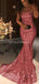 Strapless Sequin Γοργόνα Φθηνά Μακρυμάνικα Φορέματα, Βραδινά Φορέματα, 12309