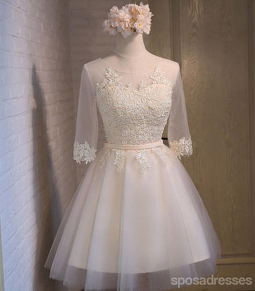 Μακρύ μανίκι δαντέλα υψηλό Ντεκολτέ Homecoming Prom Φορέματα, προσιτές σύντομο κόμμα Prom Φορέματα, τέλεια Homecoming Φορέματα, CM293