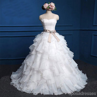 Robe de mariée mignonne en dentelle chérie, robe de mariée en mousseline de soie populaire pas chère, WD0027