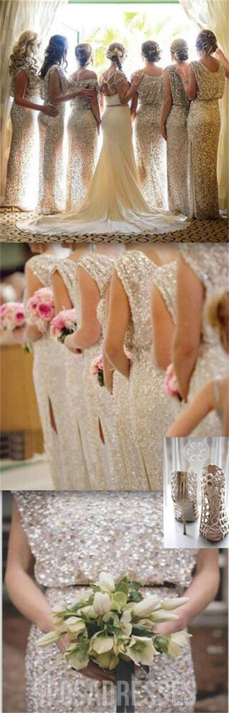 Δημοφιλή Sparkly Bling Sequin καιρό για πώληση Γάμος Guest Φορέματα επίσημη γοητευτική παράνυμφος φορέματα, WG29