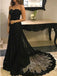 Sweetheart Black Lace A line Long Evening Prom Dresses, 17506