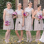 Αναντιστοιχία με σπινθηριστή γκρι δαντέλα Φτηνές κοντές φορέματα παράνυμφων στο διαδίκτυο, WG364