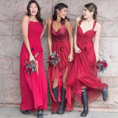 Fúcsia incompatível personalizado feito barato dama de honra vestidos longos on-line, WG336