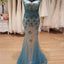 Μπλε Strapless Hookey Neckline Deliclate Beading Mermaid Long Evening Prom Dresses, Popular Cheap Long 2018 Party Prom Dresses, 17295