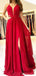 Sexy leuchtend rotes Neckholder Seitenschlitz lange Abend Ballkleider, billige Sweet 16 Kleider, 18358