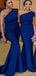 Dark Royal Blue Mermaid Bridesmaid Vestidos On-line, Vestidos baratos de damas de honra, WG753