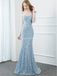 Lange Ärmel Tiffany Blue Mermaid Evening Prom Dresses, Abend Party Prom Dresses, 12287