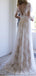 Plain Lace Cap Manches V-cou Robes de mariée bon marché en ligne, Robes de mariée en dentelle bon marché, WD476