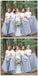 Duas mangas curtas cinza Cheap Long Bridesmaid Dresses Online, WG202