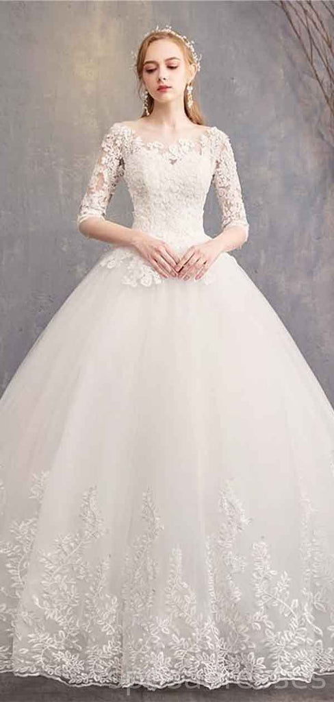 Langarmschnürsenkelballabendkleid preiswerte Hochzeitskleider preiswerte Online-Brautkleider, WD495