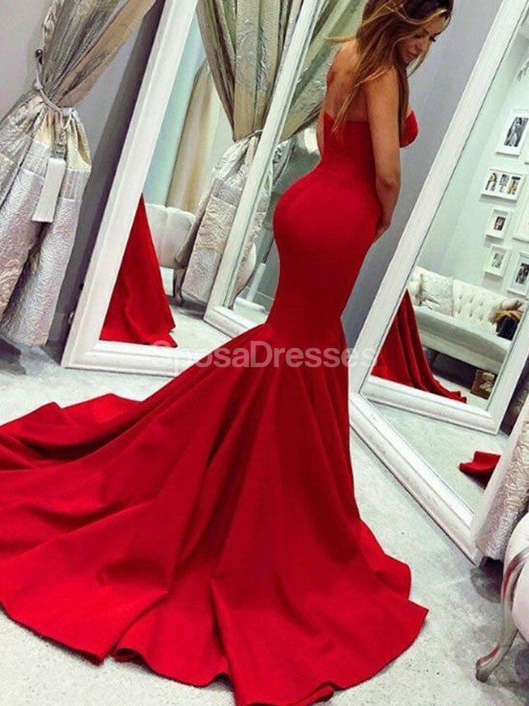 Sweetheart Red Mermaid Evening Prom Robes, Evening Party Prom Robes, 12268
