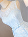Μπλε Δαντελλών Υψηλό, Χαμηλό Homecoming Prom Φορέματα Φθηνά Κόμμα Χορό Γλυκό 16 Φορέματα, CM327