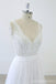 2018 Simple V Neck Lace Chapel Tail A-line Robes de mariée blanches en ligne, WD372