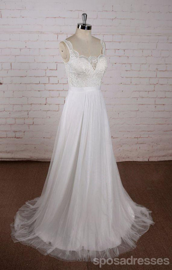 Les courroies de lacet voient par l'A-ligne de lacet des robes bon marché pour le mariage, WD399
