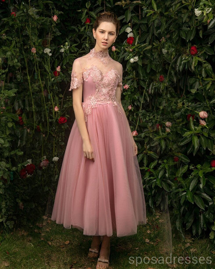Unique Pink Short Mismatched Vestidos de dama de honor baratos en línea, WG541