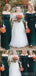Off Ώμος 1 /2 Μακριά Μανίκια Πράσινα Φορέματα Παράνυμφος Σε απευθείας σύνδεση, Φτηνές Παράνυμφοι Φορέματα, WG748