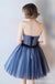 Navy Blue See Through Homecoming Prom Dresses, Affordable Corset Back Short Party Prom Dresses, Perfect Homecoming Dresses, CM234