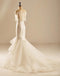 Short Sleeve Mermaid See Through Back Lace Wedding Dresses, Custom Made Wedding Dresses, Cheap Wedding Bridal Gowns, WD223