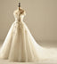 De hombro trajes de novia del cordón de la manga cortos, trajes de novia hechos a la medida, vestidos nupciales de boda baratos, WD224