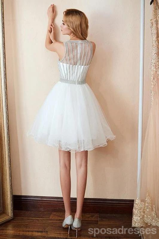 Off White Beading String Jewel Φθηνά Homecoming Φορέματα Online, Φθηνά Κοντά Φορέματα Prom, CM761