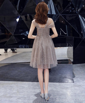 Cap Sleeves Sparkly Sequin Φτηνές Φορέματα Homecoming Online, Φτηνές Κοντές Φορέματα Prom, CM762