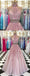 Sexy Halter Deux Pièces Rose Dentelle Longues Robes De Bal De Soirée, Pas Cher Personnalisé Doux 16 Robes, 18538