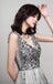 V cuello lentejuela gris regreso barato adornado con cuentas adorna vestidos de la fiesta de promoción cortos en línea, baratos, CM763