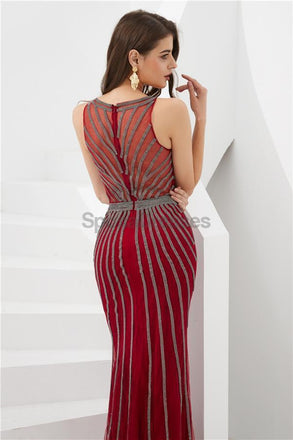 Jóia de ouro pesadamente frisada sereia vestidos de baile, vestidos de festa à noite, 12078