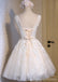 Ντεκολτέ Σύντομη Δαντελλών Ελεφαντόδοντου Χαριτωμένο Homecoming Prom Φορέματα, Οικονομικά Σύντομο Κόμμα Φορέματα Prom, Τέλεια Homecoming Φορέματα, CM301