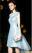 Tiffany Blue Pailletten Flügelärmel Günstige Homecoming Kleider Online, Günstige Kurze Ballkleider, CM765