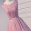 Σέξι ανοιχτό πίσω ροζ χάντρες χαριτωμένο Homecoming Prom Φορέματα, προσιτές σύντομο κόμμα Prom Φορέματα, τέλεια Homecoming Φορέματα, CM303